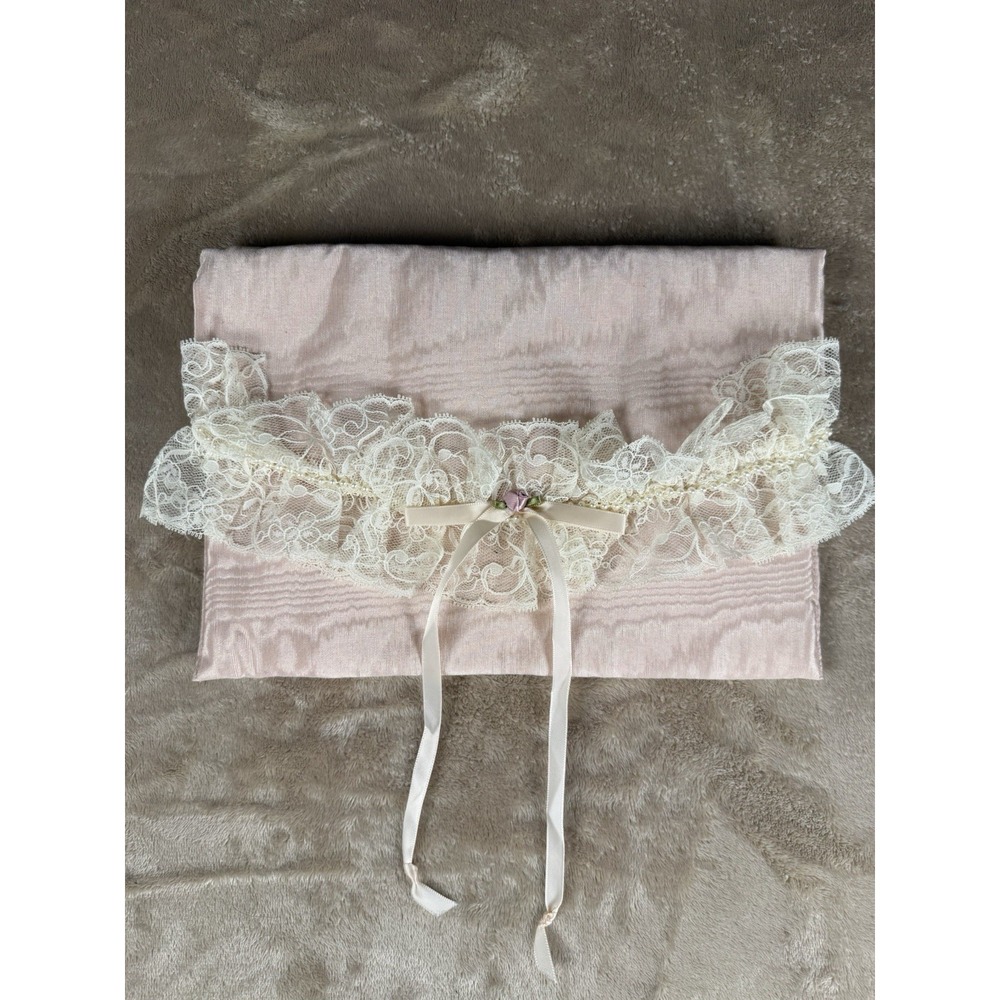 Vintage Victoria's Secret Gold Label Pink Satin Lace Lingerie Bag Made USA